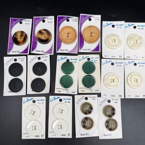 Mixed Lot Of 24  LE BOUTON Buttons 2 & 4 Hole New On Cards Multicolor ￼